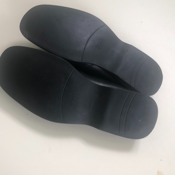 HUGO BOSS Men Black Leather Slides Slippers main image 4